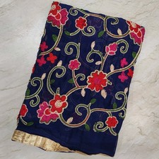 Ethnic Traditional Punjabi Phulkari Hand Embroidered Bridal Wear Indian Dupatta