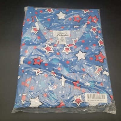 Anthony Richards Patriotic Star Muumuu House Dress Blue Red White NEW 5X Plus