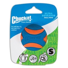 Chuckit Ultra Squeaker Ball Natural Rubber Dog Toy Small 2 inch - 12 Pack