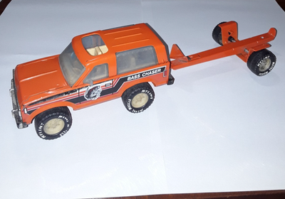 Vintage 1980'S Nylint Orange Ford Bronco Bass Chaser And Boat