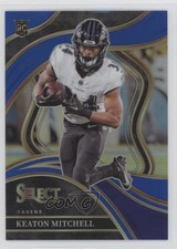 2023 Panini Select Club Level Blue Prizm 42/99 Keaton Mitchell #246 13ab