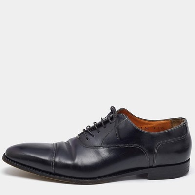 Santoni schwarze Leder Schnür-Oxfords Größe 45,5