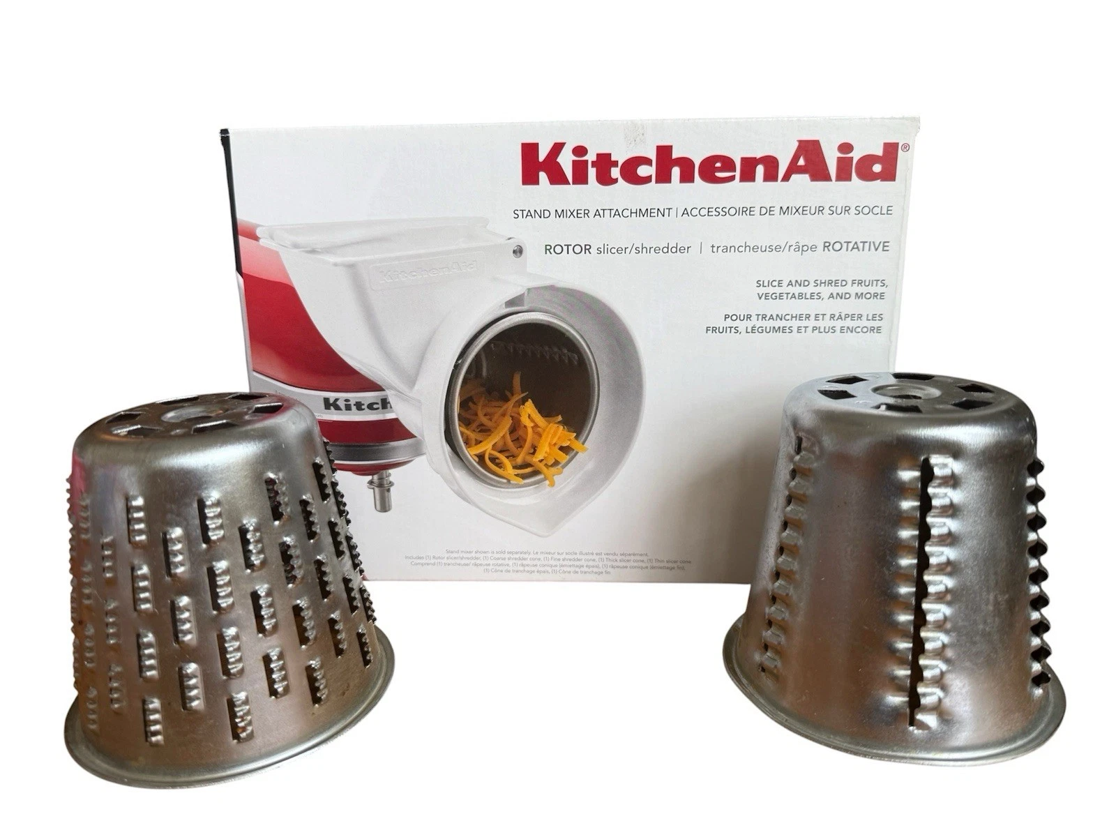 NEW KitchenAid Rotor Slicer Shredder Stand Mixer Attachment RVSA +2 Extra Rotors