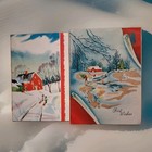 Vintage Greeting Card Lot /8 - Glitter Winter Scenic & Elegant Ladies 1940s-60s — photo 7