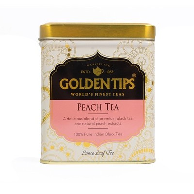 Golden Tips Peach Black Tea 100g | Loose Leaf | Natural Healthy Tea 50 Cups