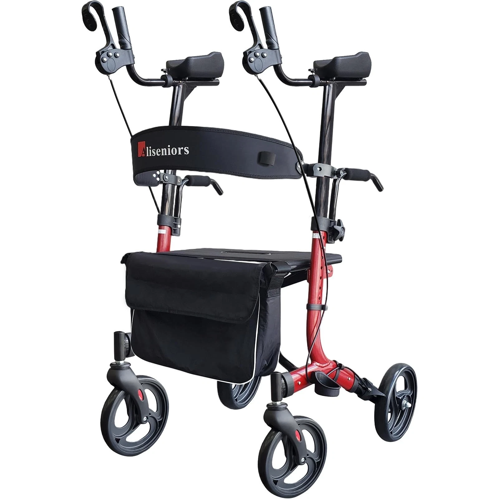 Aliseniors Upright Walker for Seniors - Big Stand Up Walker with Wide Seat, F...