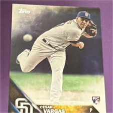 Topps 2016 Update Series Cesar Vargas #US289 San Diego Padres Baseball Card