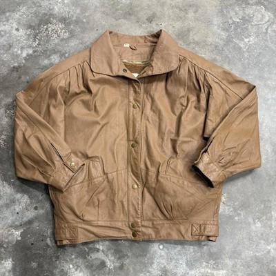Wilson s Vintage Leather Bomber Jacket Brown Removable Pile Liner Made in Korea