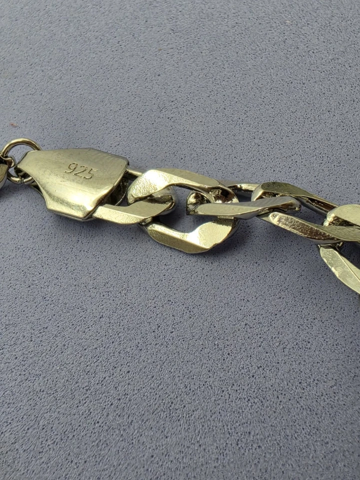 Bracelet Cuban Homme Maille Gourmette Argent 925 Sterling - 23 cm - Photo 3/4