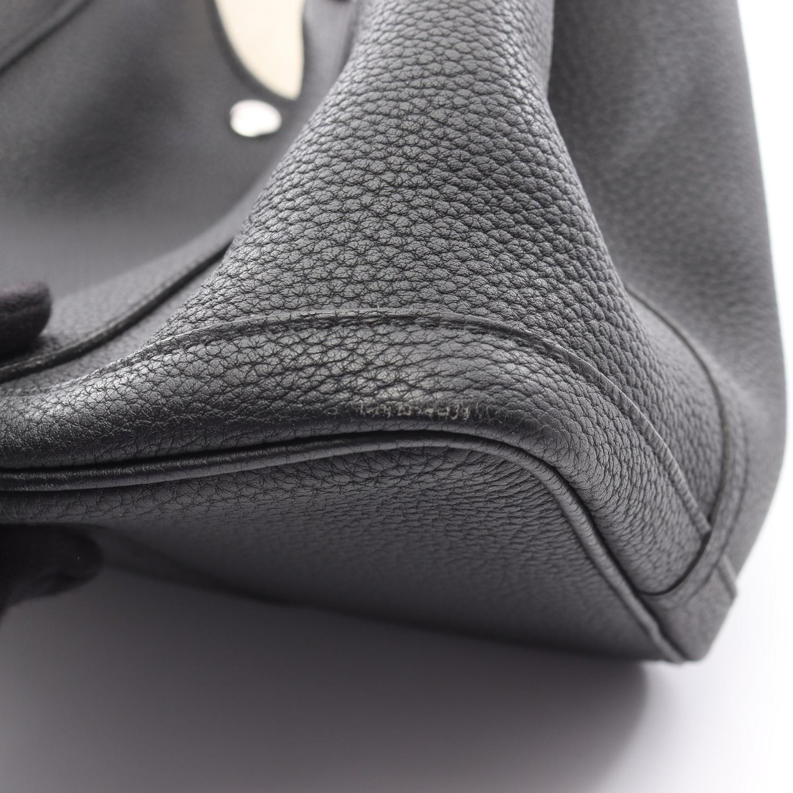 HERMES Garden party PM Tote Bag D Negonda leather Black Used Women SHW thumbnail 8