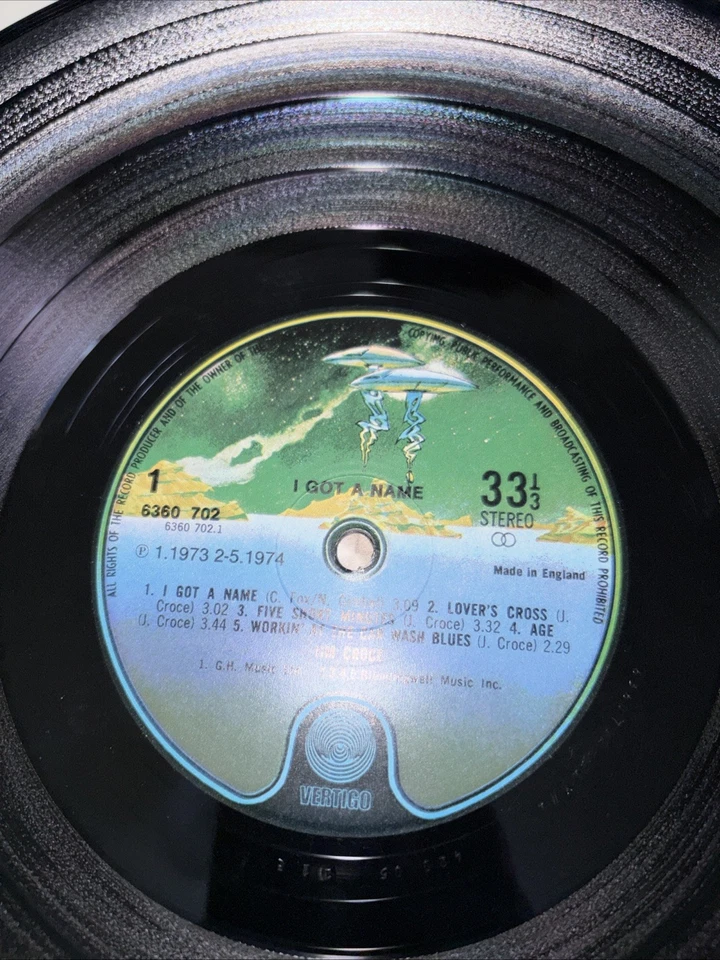 Jim Croce - I Got A Name - 12” Vinyl Record LP - 1974 Vertigo UK 1st Press Folk - Image 4 of 4