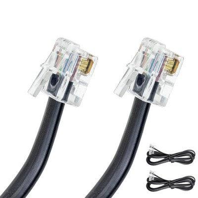 2 Pack 5 Feet RJ11 RJ12 Data Cable 6-Pin High-Speed Extension Cord
