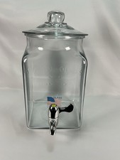 Vintage Isaac J. Collins Glass Beverage Dispenser w/ Lid & Spigot Made in USA
