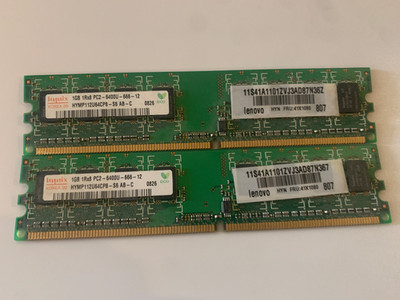 2 x SK hynix 1GB 1Rx8 PC2-6400U-666-12 DDR2 RAM