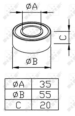 NRF 38286 Bearing, Compressor Shaft