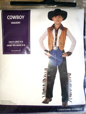 COWBOY boys NEW NIP HALLOWEEN COSTUME size XL 14/16 SHIRT W/VEST PANTS W/CHAPS