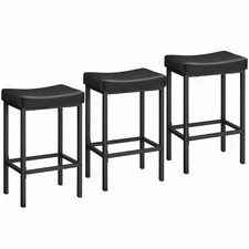 Bar Stools,Set of 3 Bar Chairs, Counter Height Bar Stools, Saddle Stools, Set...