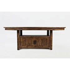 Distressed Industrial 72" Distressed Dining Table with Storage Base and Height