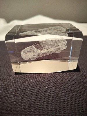 3D Laser Etched Crystal Block with Car Design