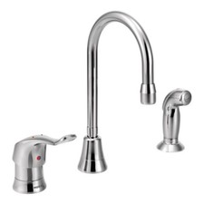 Moen 8138 Chrome M-Dura Commercial Kitchen Faucet - Includes Side Spray