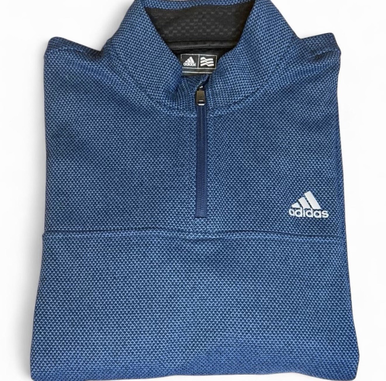 Adidas Golf Men’s Medium M Blue Quarter Zip Pullover Long Sleeve Performance
