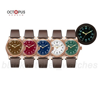 OCTOPUS KRAKEN Bronze CUSN8 PT5000 SW200 Aviator-Herrenuhr 40 mm 100M BGW9 C3