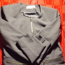 Calvin Klein Women's Gray Blazer Size 4 Regular Long Sleeve Lined