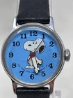 Vintage Timex Dancing Snoopy Watch 25mm Manual Wind Black Band 1958