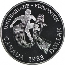 1983 Canada 50% Silver Canadian Silver Dollar - World University Games *3185