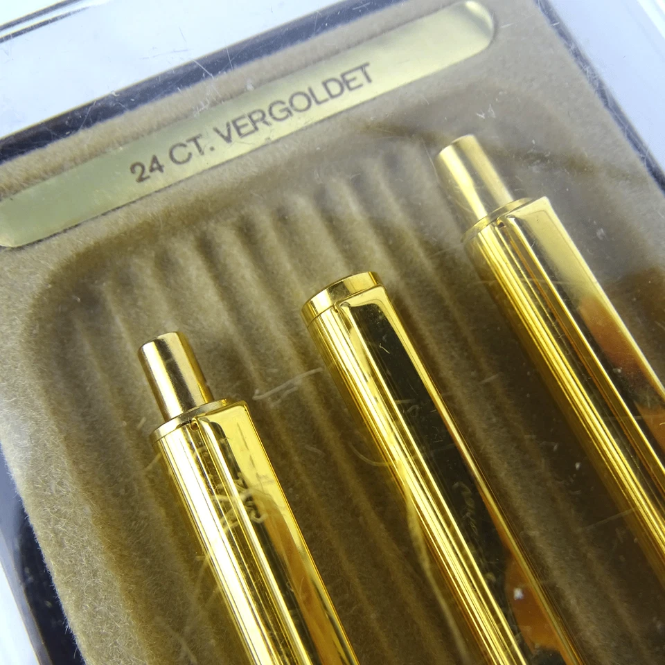24ct vergoldet Schreibset Kugelschreiber Bleistift Selectip, Made in W.Germany - Bild 3 von 4