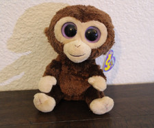 Ty Beanie Boos Coconut the Monkey Big Solid Purple Eyes Plush Toy 6" Chimp 2012