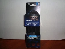 Copper Fit Infused Sport Ankle Socks 3 Pair Black S/M Size Men 5-9 Women 6-10