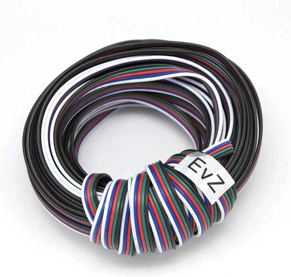RGBW Electrical Extension Cable 5Pin 22AWG LED Strip Light Ribbon Wire for 5050 - Image 2 of 4