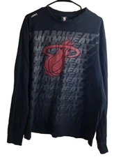 NBA UNK Miami Heart Logo Long sleeve Black Shirt Size X Large