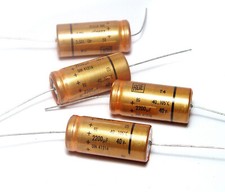 4x Roederstein ROE EG Elektrolyt-Kondensator / Elko, 2200 µF / 40V, axial, NOS