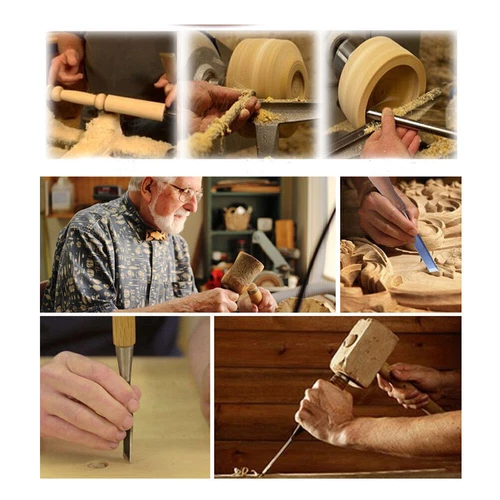 12Pcs Wood Carving Chisel Tool Set Woodworking Gouges DIY Detailed Hand Tools US - Picture 11 of 11