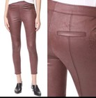 EUC Free People Faux Suede Leggings Pants Size 27 Skinny Stretch burgundy — photo 2