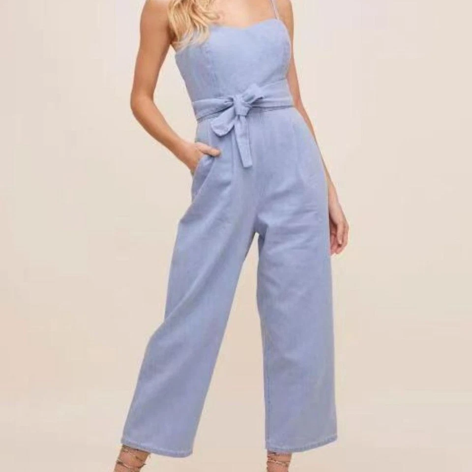 Mono ASTR The Label Edie Azul Claro Denim Nuevo con Etiquetas Mujeres Mono Talla Pequeña Foto 4 de 4