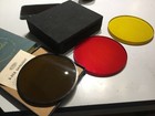 2 Vintage red & yellow glass safelight filter 5.75 inches + DuPont S-55X — photo 1