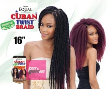 ShakeNGo Freetress Equal CUBAN TWIST BRAID 16" Synthetic Braiding Hair Extension