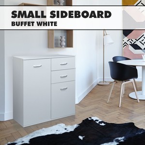 White Sideboard Buffet Hallway Cabinet Entrance Storage Kitchen