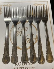 Vintage Dessert Forks 6 Pc L 7? Soviet Stainless Steel 1980s Marked USSR
