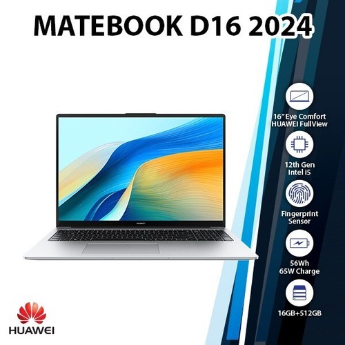 Ordinateur portable Huawei MateBook D 16 2024 Windows 11 (12e/i5/16 Go + 512 Go/version mondiale) - Photo 1/10