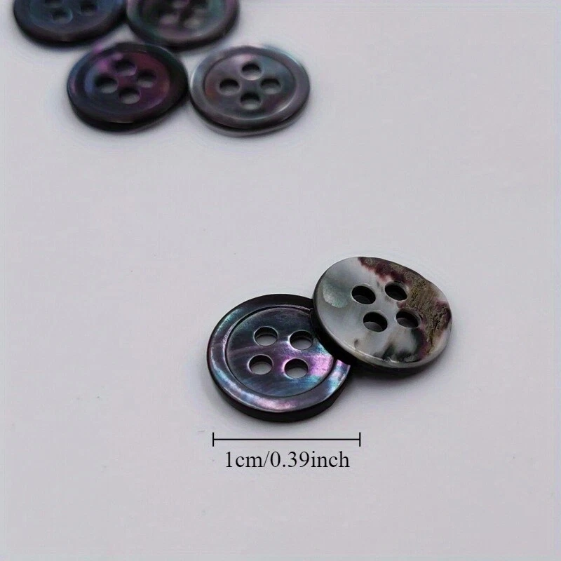 10pcs Natural Shell 4-hole Flat Button Garment DIY Shirt Coat Sewing Craft - Image 4 of 4