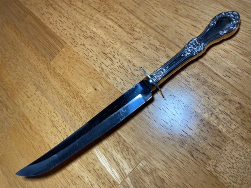 WILD ROSE by International Silver Sterling Handled Carving  Knife 10”—NoMono