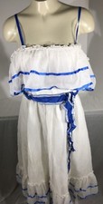 Vintage Alfred Angelo Flirtations Dress Blue And White Home Coming Prom