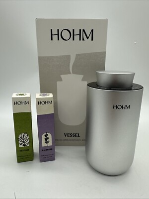 Waterless Diffuser  Portable Essential Oil Atomizer Vessel With Oils Silver NIB