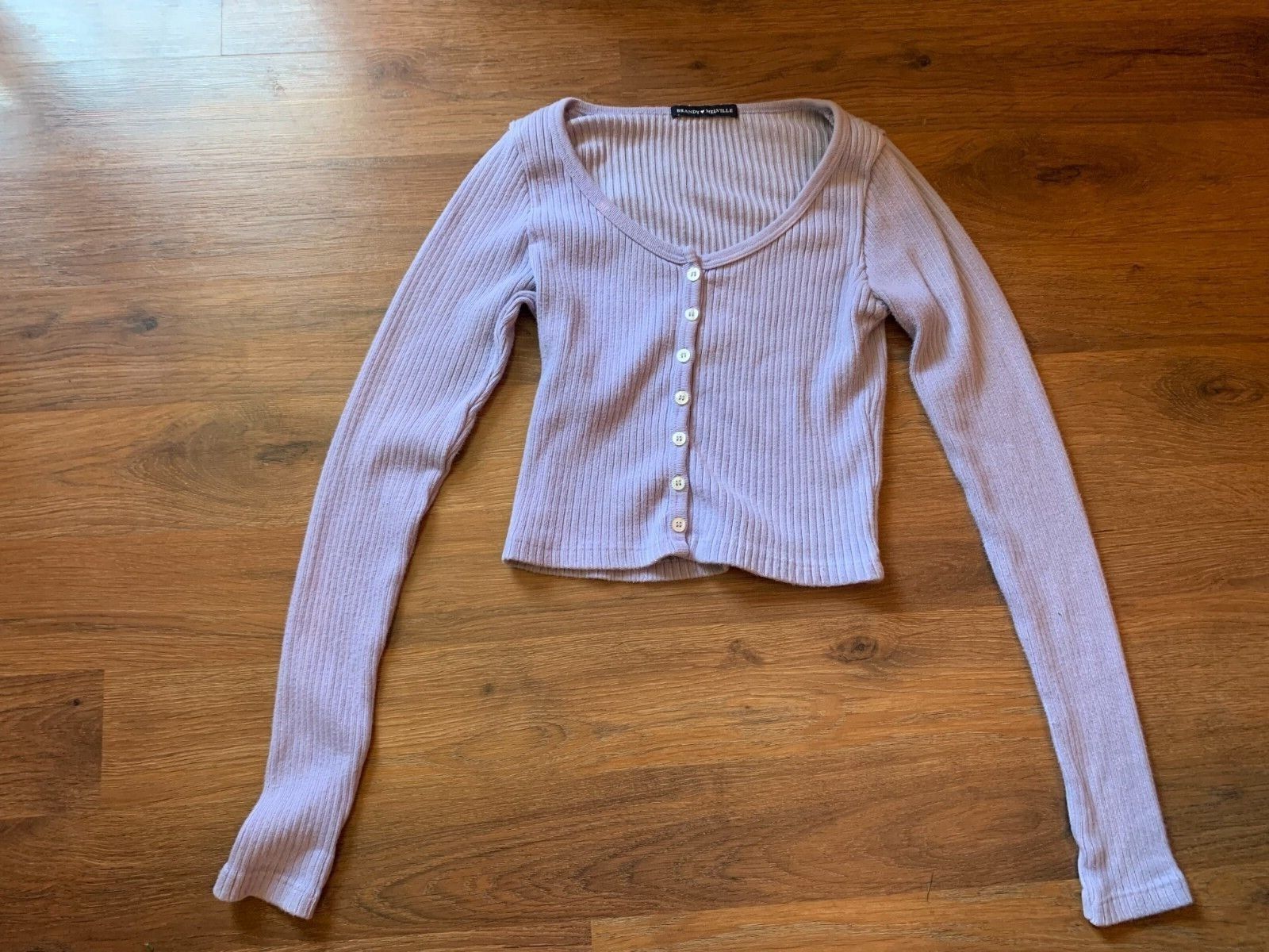 Brandy melville y2k lilac/purple sweater cardigan… - image 1