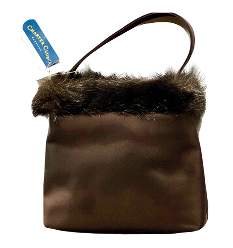 Sac à Main Charter Club En Cuir Bordeaux (Maroon) - Modèle Baguette Petit - Occasion