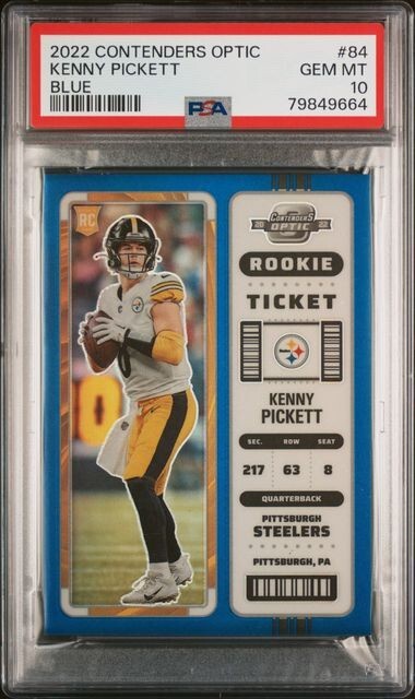 Kenny Pickett 2022 Contenders Optic Blue Rookie Ticket #84 60/99 PSA 10